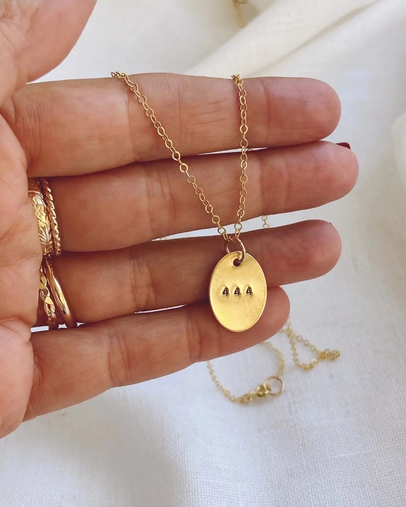 Angel Number Gold Filled Coin Necklace - Golden Hour Boutique