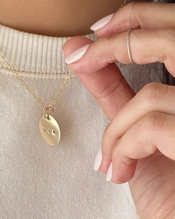 Angel Number Gold Filled Coin Necklace - Golden Hour BoutiqueNecklace
