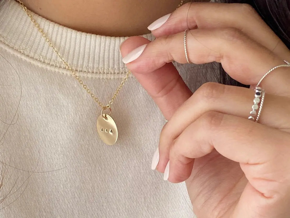 Angel Number Gold Filled Coin Necklace - Golden Hour BoutiqueNecklace