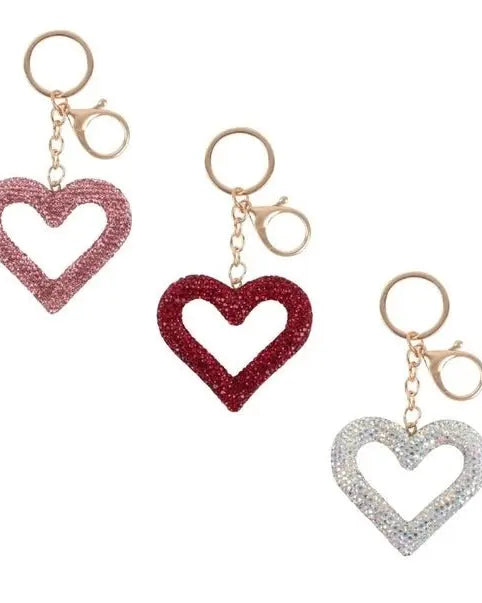 Crystal Open Heart Keychain - Golden Hour BoutiqueKeychains