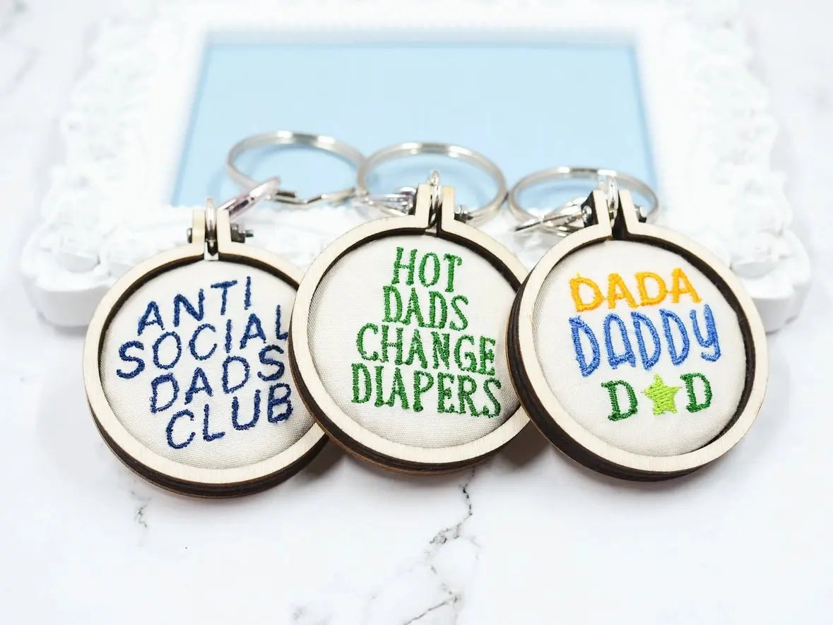 Embroidered Dad Keychains - Golden Hour BoutiqueGifts