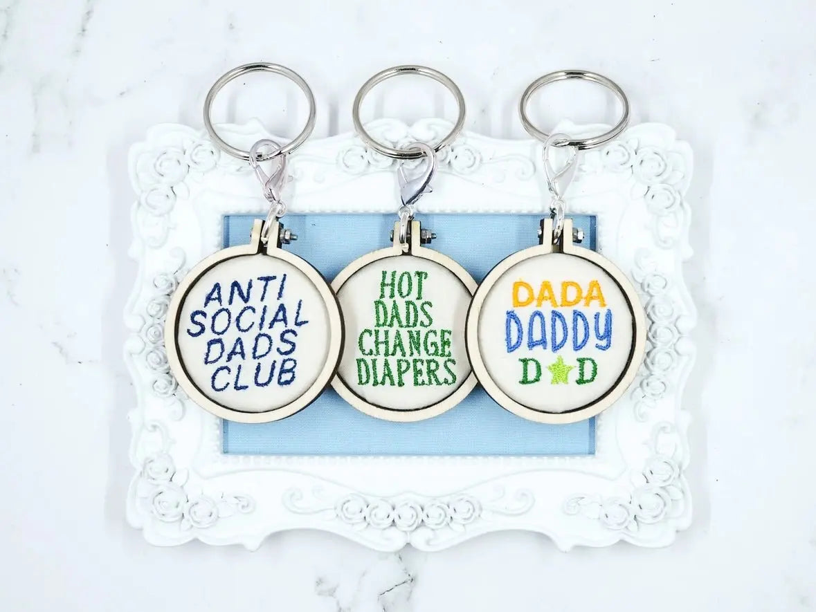Embroidered Dad Keychains - Golden Hour BoutiqueGifts
