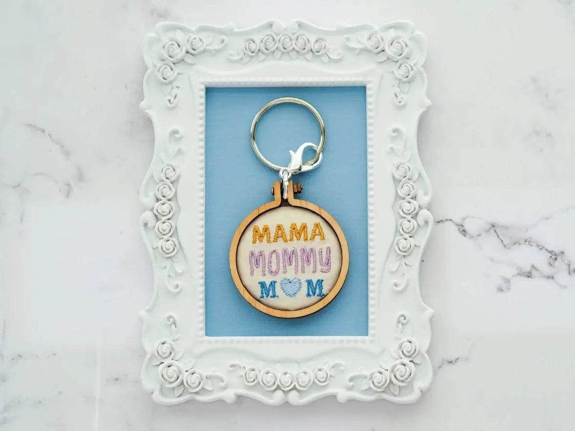 Embroidered Moms Keychains - Golden Hour BoutiqueGifts