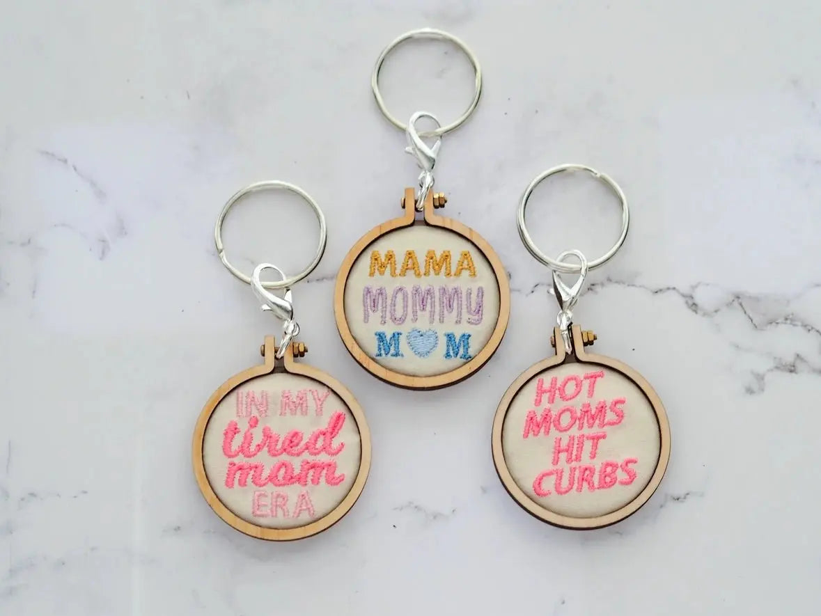Embroidered Moms Keychains - Golden Hour BoutiqueGifts