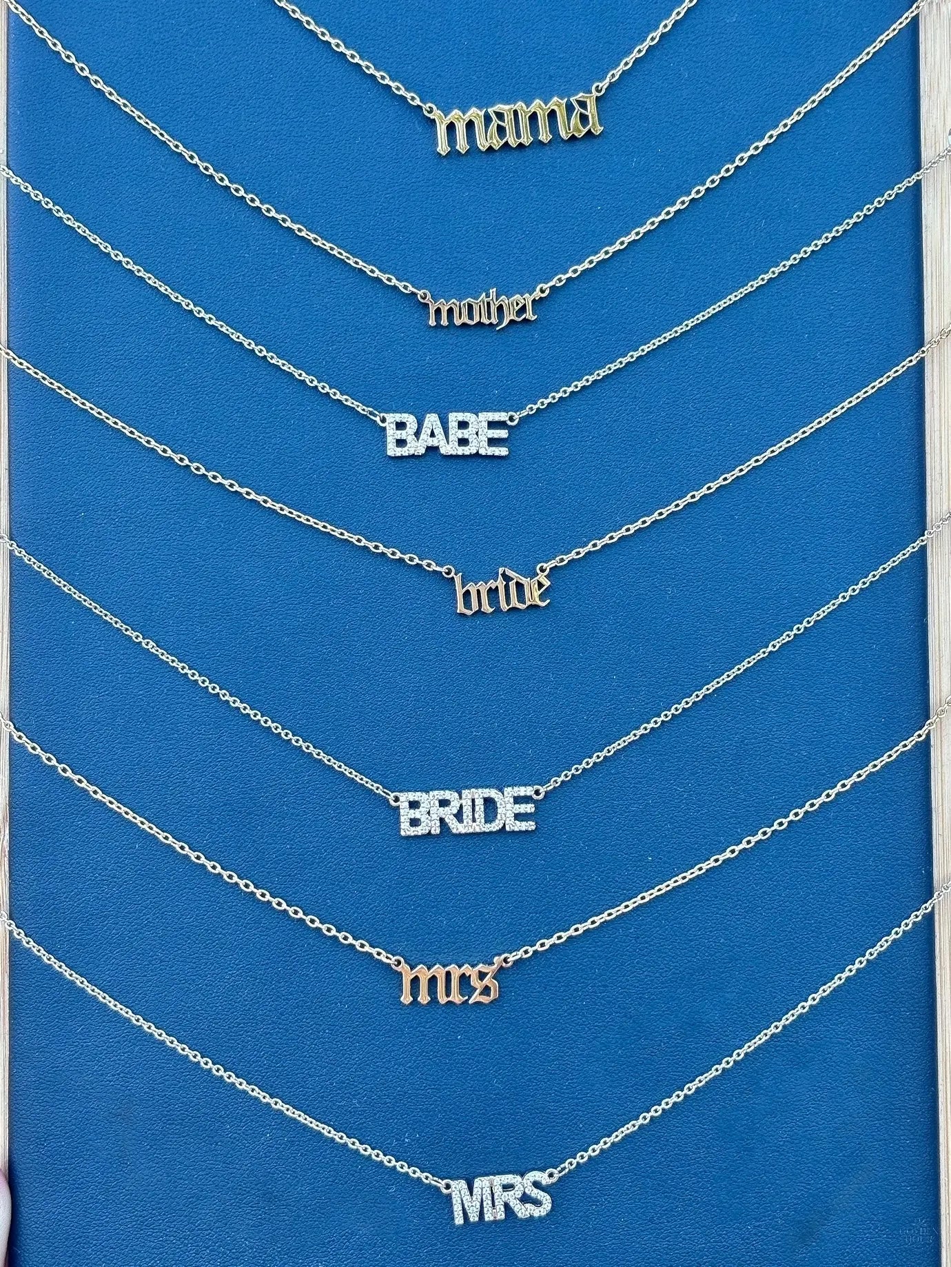 Gold Script Necklaces - Golden Hour BoutiqueNecklaces