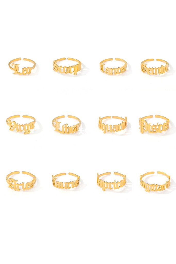 Gold Zodiac Sign Ring - Golden Hour Boutique