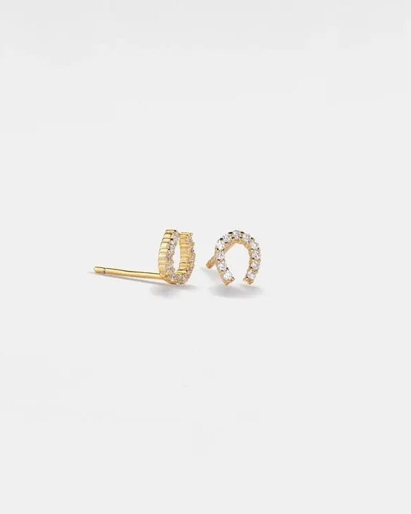Lucky Horseshoe Dainty Stud Earrings - Golden Hour BoutiqueEarrings