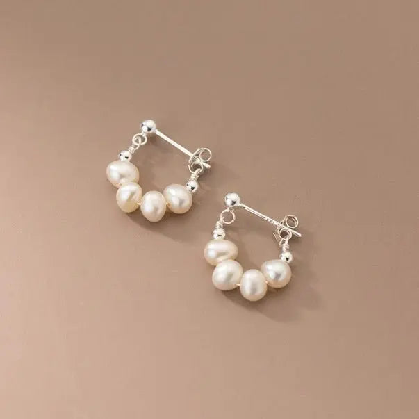 Pearl Hoop Earrings - Golden Hour BoutiqueEarrings