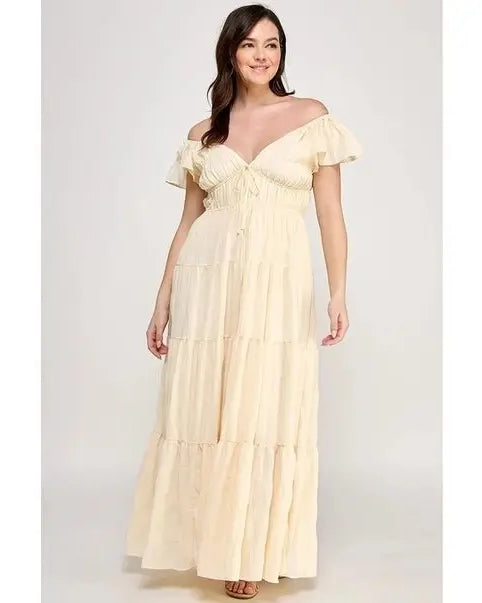 Pure Radiance Textured Maxi Dress - Golden Hour Boutiquemaxi dresses