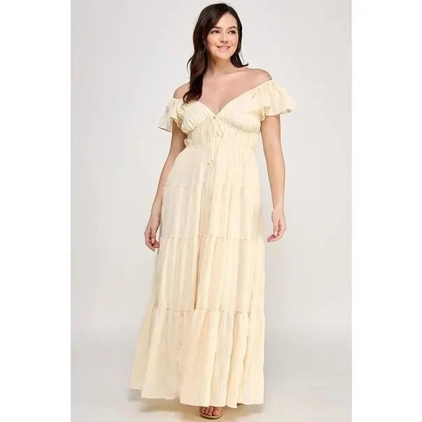 Pure Radiance Textured Maxi Dress - Golden Hour Boutiquemaxi dresses