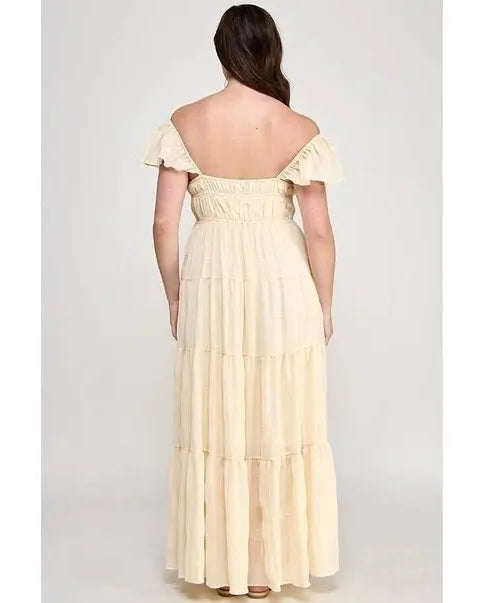 Pure Radiance Textured Maxi Dress - Golden Hour Boutiquemaxi dresses