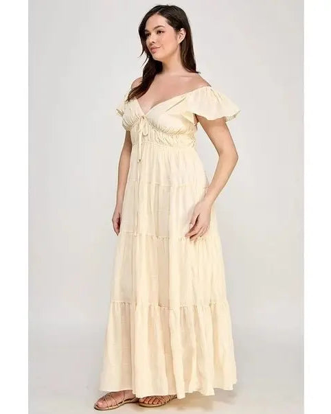 Pure Radiance Textured Maxi Dress - Golden Hour Boutiquemaxi dresses