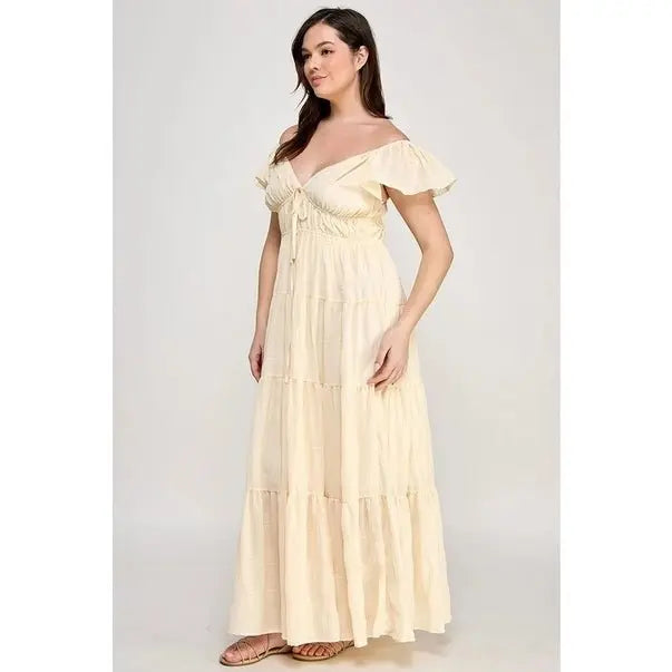 Pure Radiance Textured Maxi Dress - Golden Hour Boutiquemaxi dresses