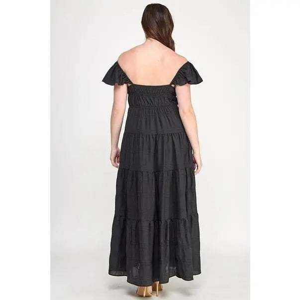 Pure Radiance Textured Maxi Dress - Golden Hour Boutiquemaxi dresses