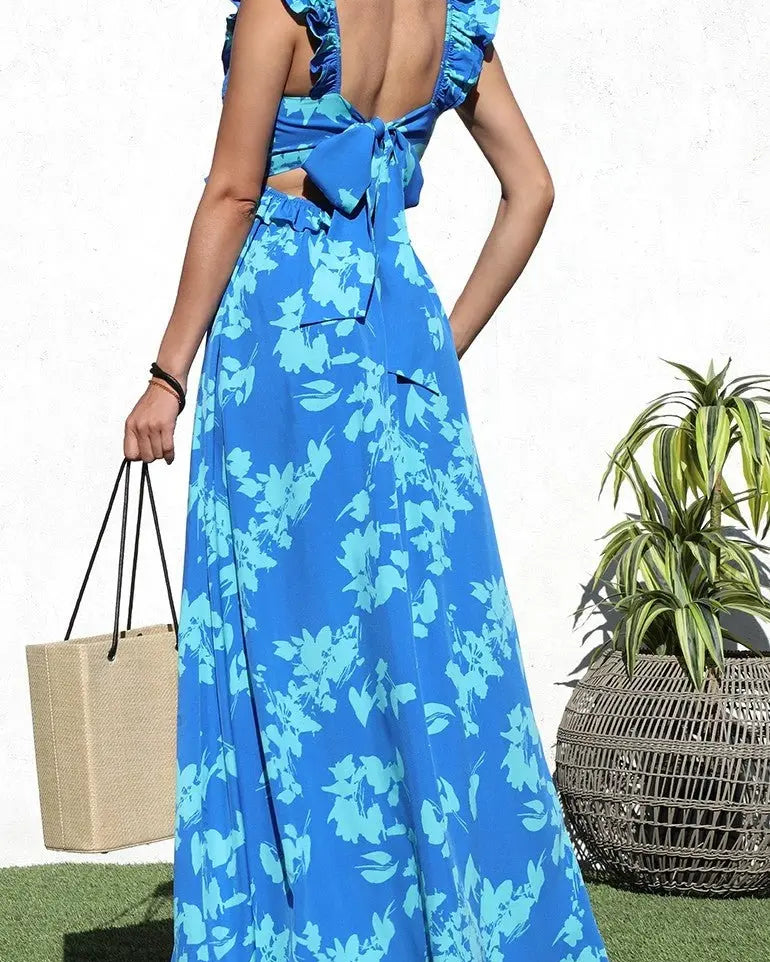 Coastal Bliss Flutter Sleeve Maxi Dress - Golden Hour Boutiquemaxi dresses