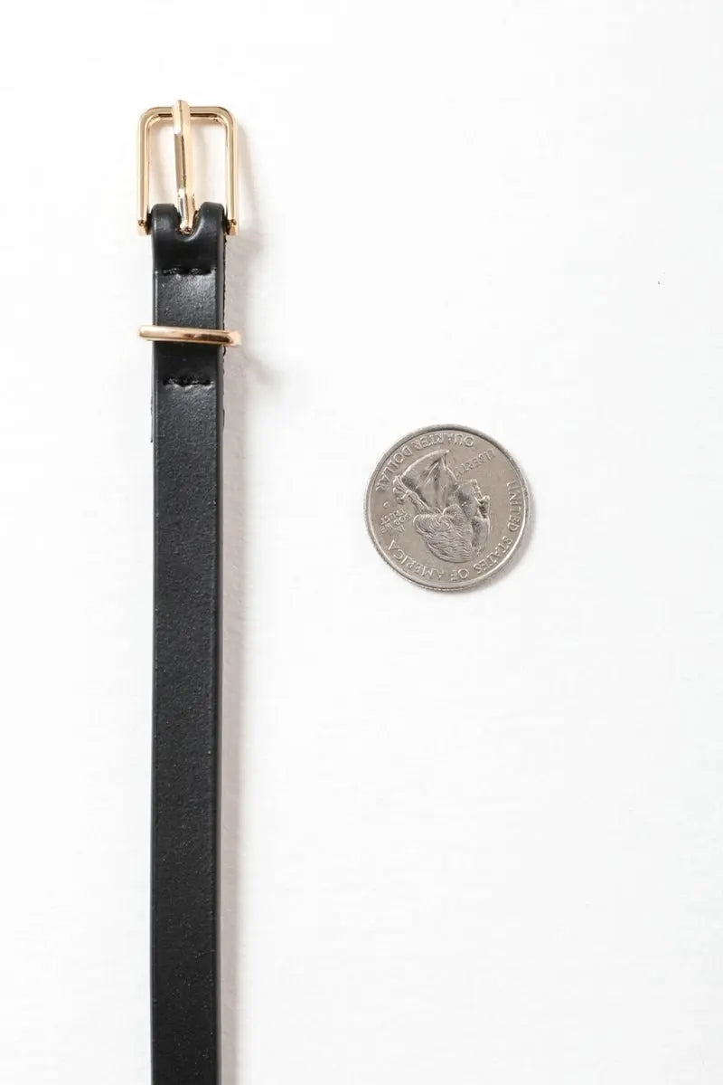 Skinny Leather Cinch Belt - Golden Hour Boutique