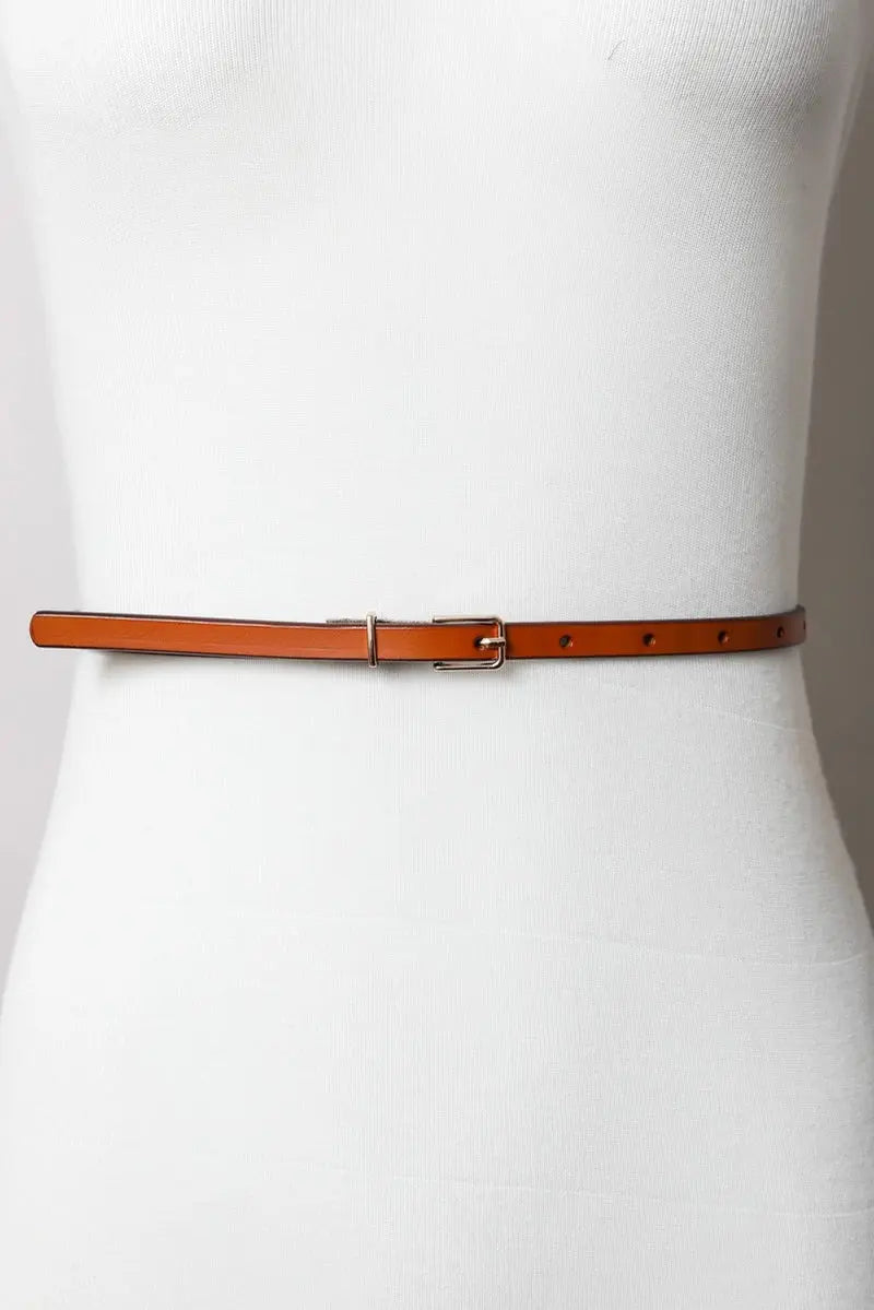 Skinny Leather Cinch Belt - Golden Hour Boutique