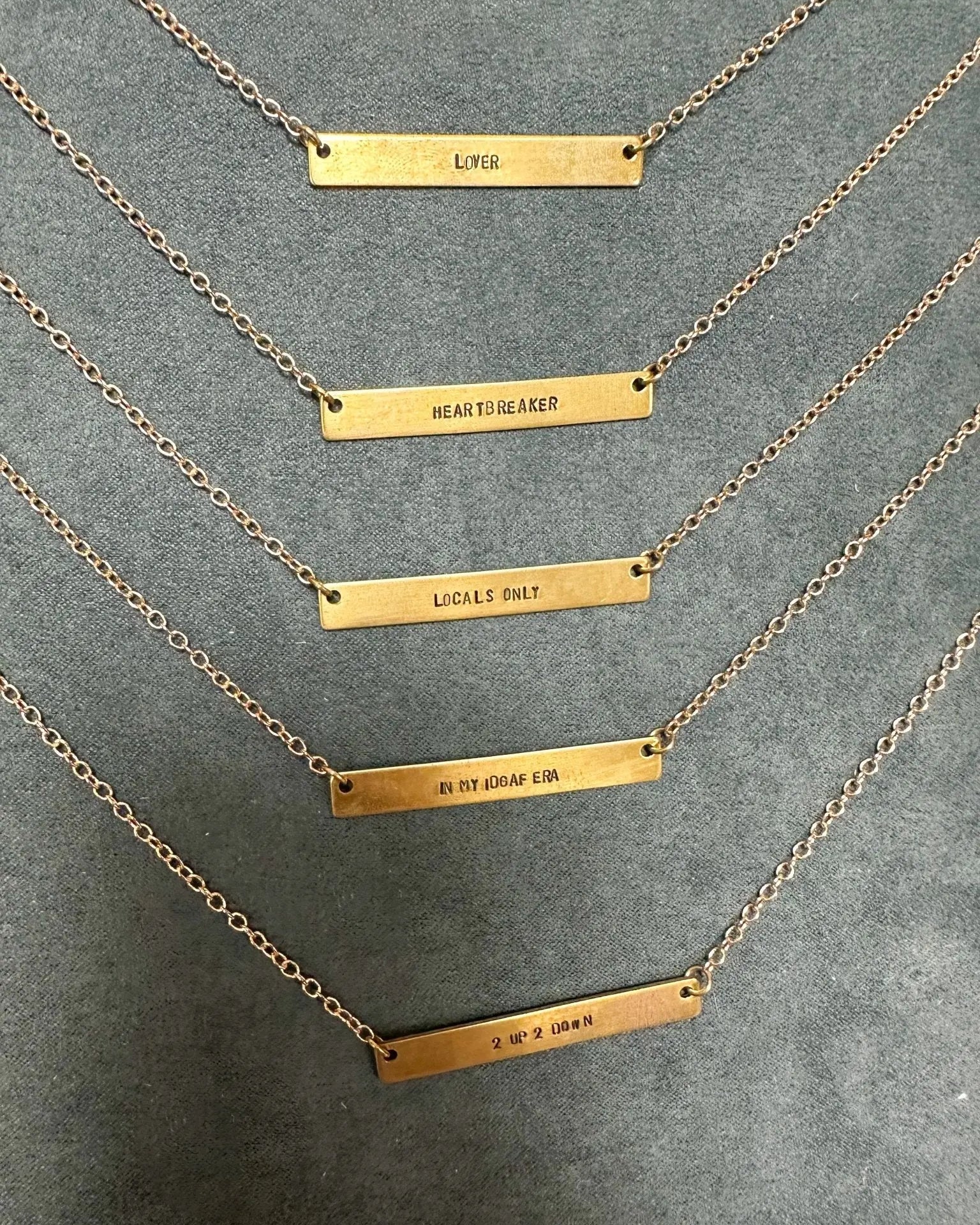 Stamped Bar Necklace - Golden Hour BoutiqueNecklaces