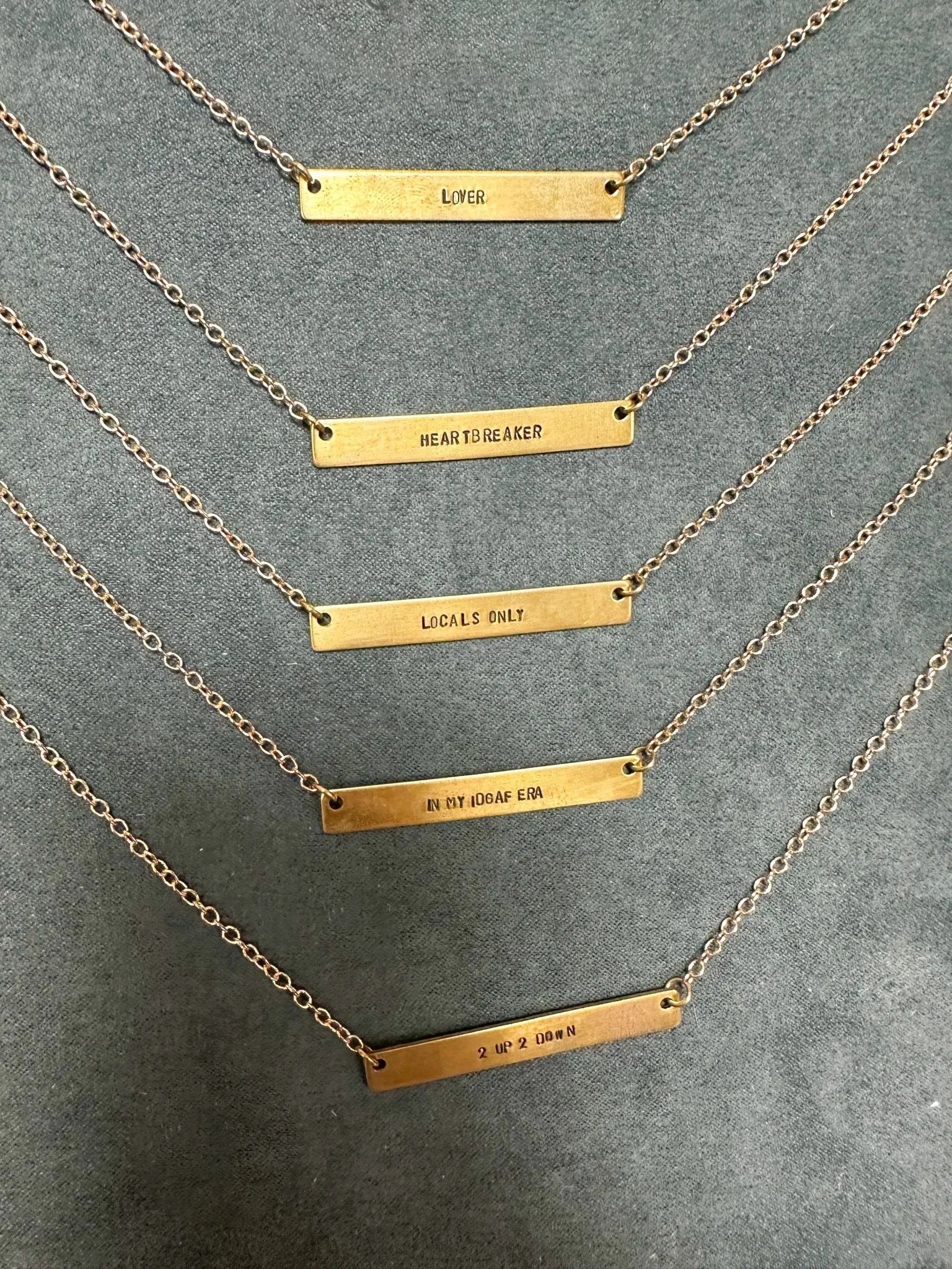 Stamped Bar Necklace - Golden Hour BoutiqueNecklaces