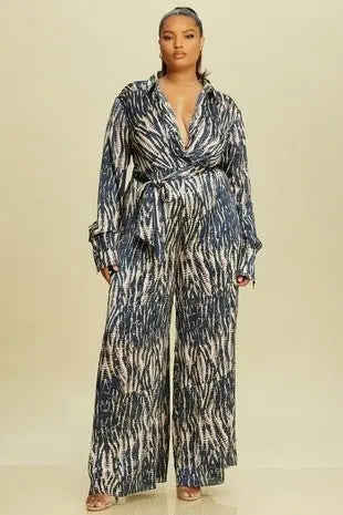 Stunner Abstract Foil Jumpsuit - Golden Hour BoutiqueJumpsuits