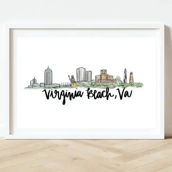 Virginia Beach Skyline Print - Golden Hour Boutique