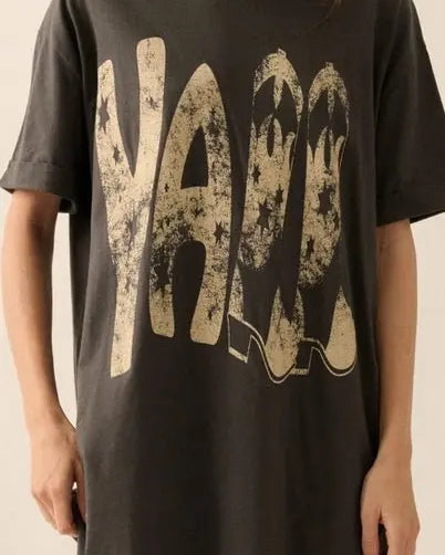 Y'all Cowboy Boots Vintage Wash Graphic Tee - Golden Hour BoutiqueGraphic Tees