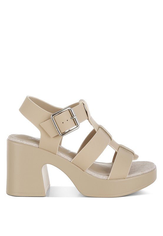 Avalon Chunky Pin Buckle Platform Heels - Golden Hour Boutique
