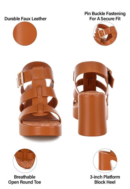 Avalon Chunky Pin Buckle Platform Heels - Golden Hour Boutique