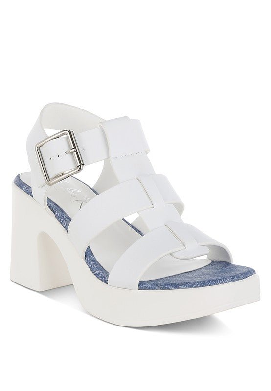 Avalon Chunky Pin Buckle Platform Heels - Golden Hour Boutique