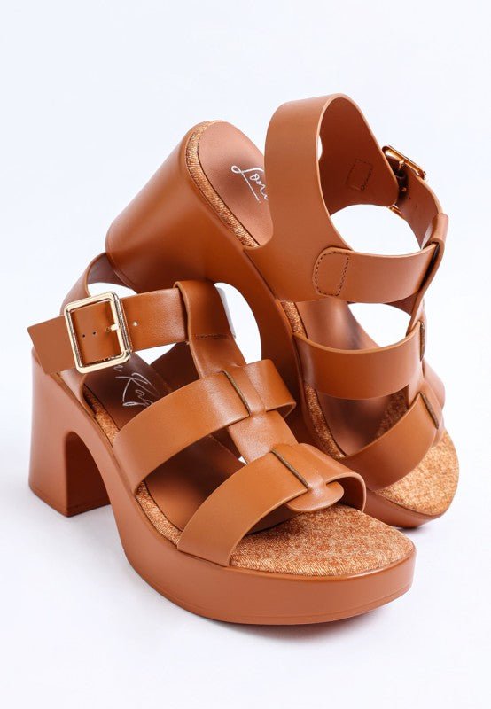 Avalon Chunky Pin Buckle Platform Heels - Golden Hour Boutique