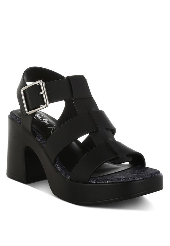Avalon Chunky Pin Buckle Platform Heels - Golden Hour Boutique