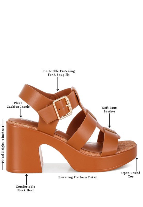 Avalon Chunky Pin Buckle Platform Heels - Golden Hour Boutique