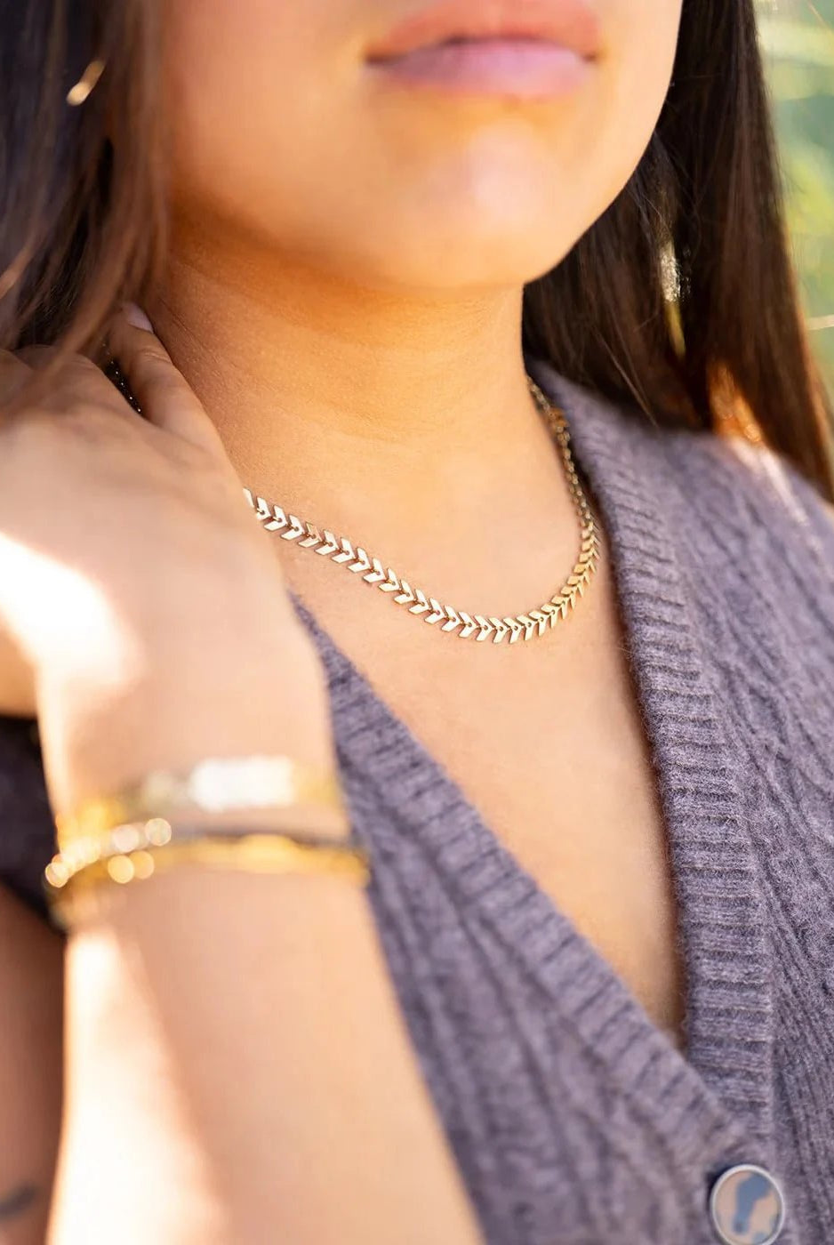 Chevron Chain Necklace - Golden Hour BoutiqueNecklaces