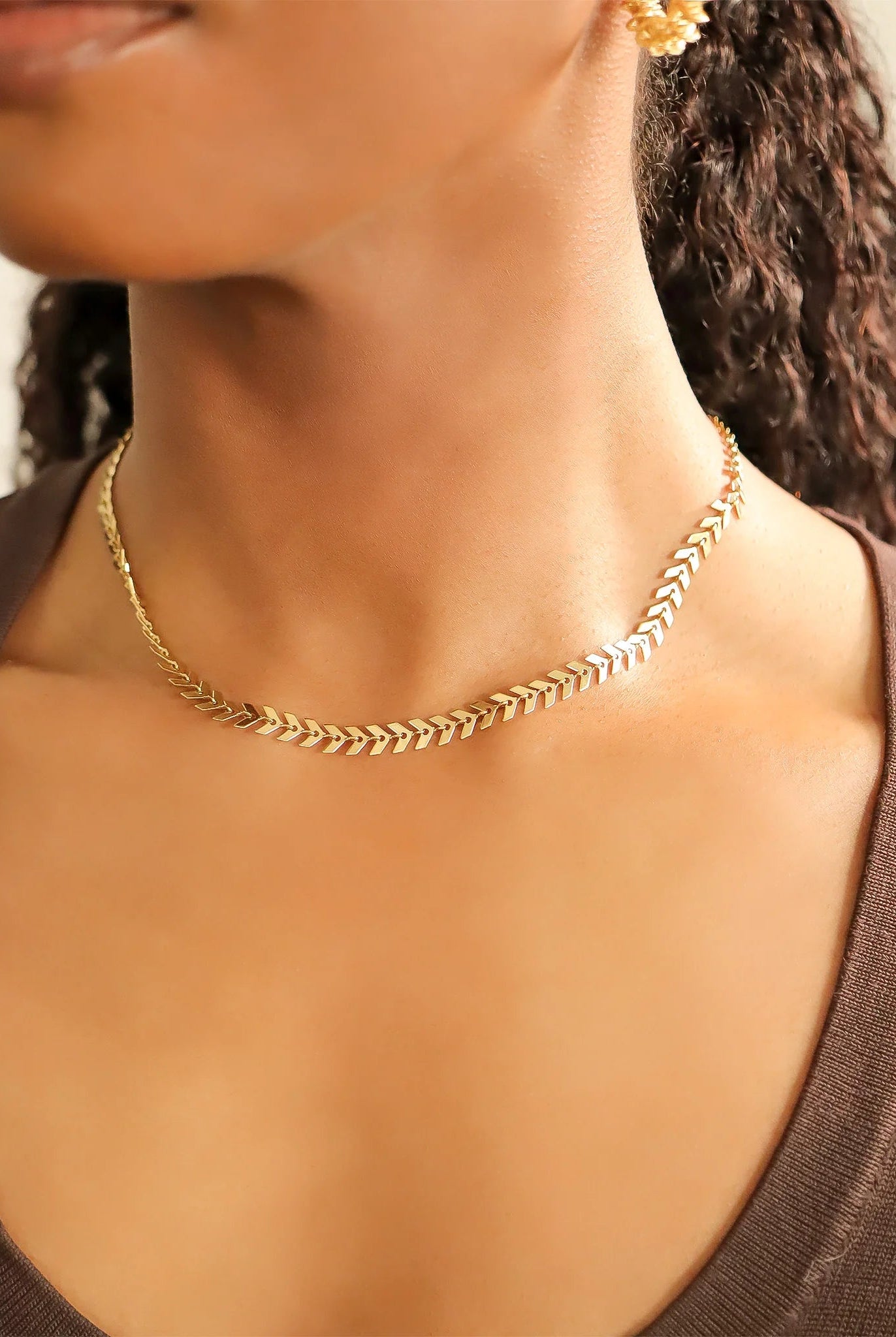 Chevron Chain Necklace - Golden Hour BoutiqueNecklaces
