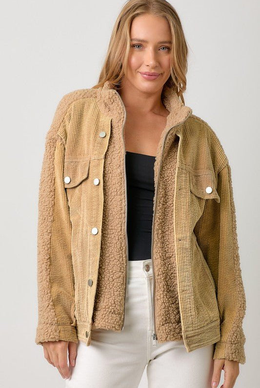 Cozy Luck Corduroy Mix Jacket - Golden Hour BoutiqueJackets