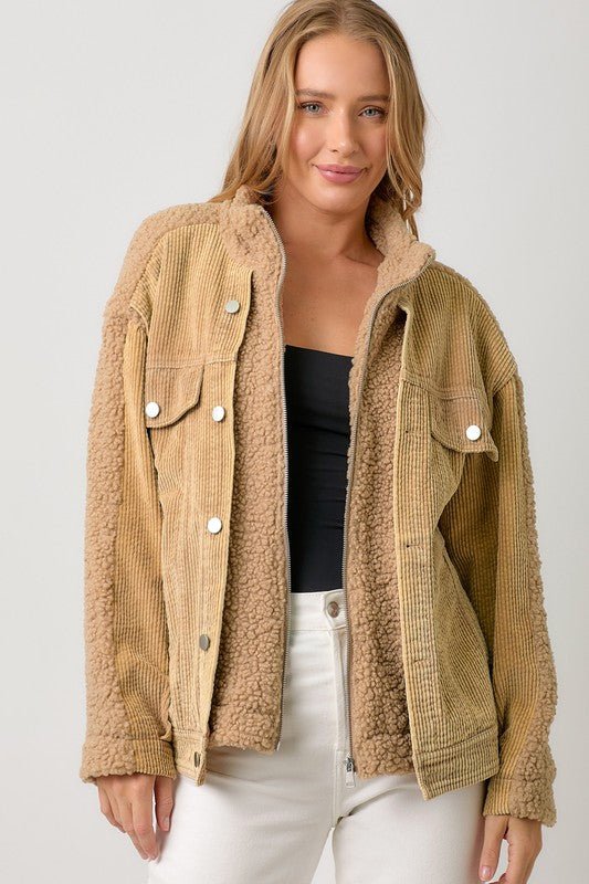 Cozy Luck Corduroy Mix Jacket - Golden Hour BoutiqueJackets