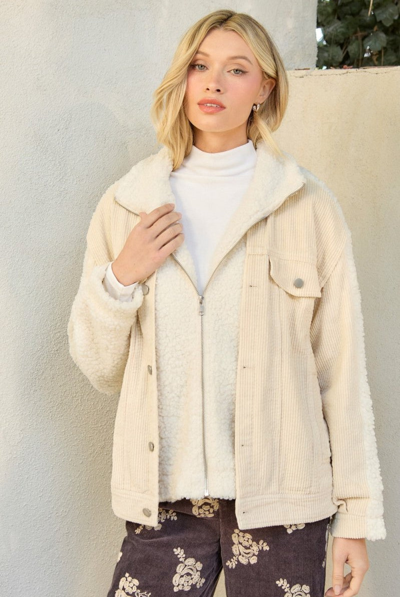 Cozy Luck Corduroy Mix Jacket - Golden Hour BoutiqueJackets