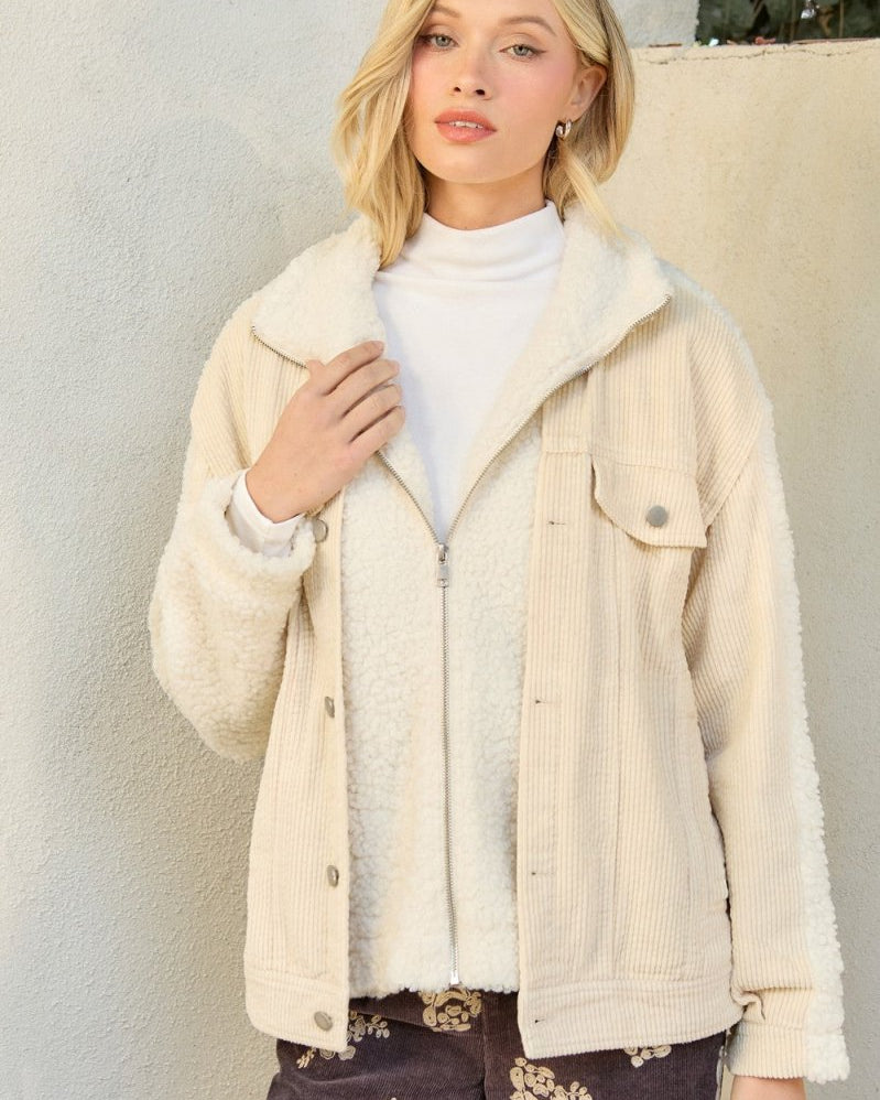 Cozy Luck Corduroy Mix Jacket - Golden Hour BoutiqueJackets