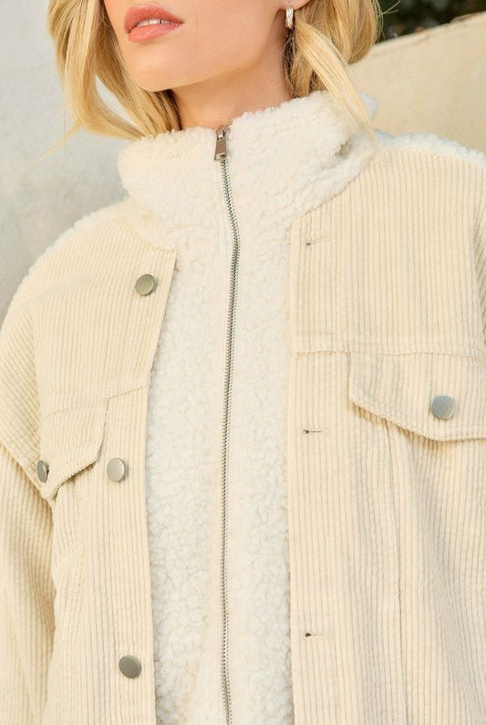 Cozy Luck Corduroy Mix Jacket - Golden Hour BoutiqueJackets