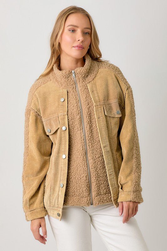 Cozy Luck Corduroy Mix Jacket - Golden Hour BoutiqueJackets