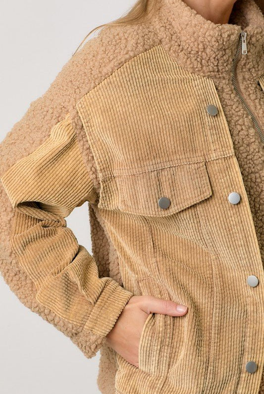 Cozy Luck Corduroy Mix Jacket - Golden Hour BoutiqueJackets