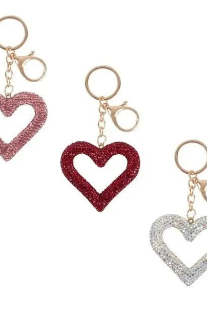 Crystal Open Heart Keychain - Golden Hour BoutiqueKeychains