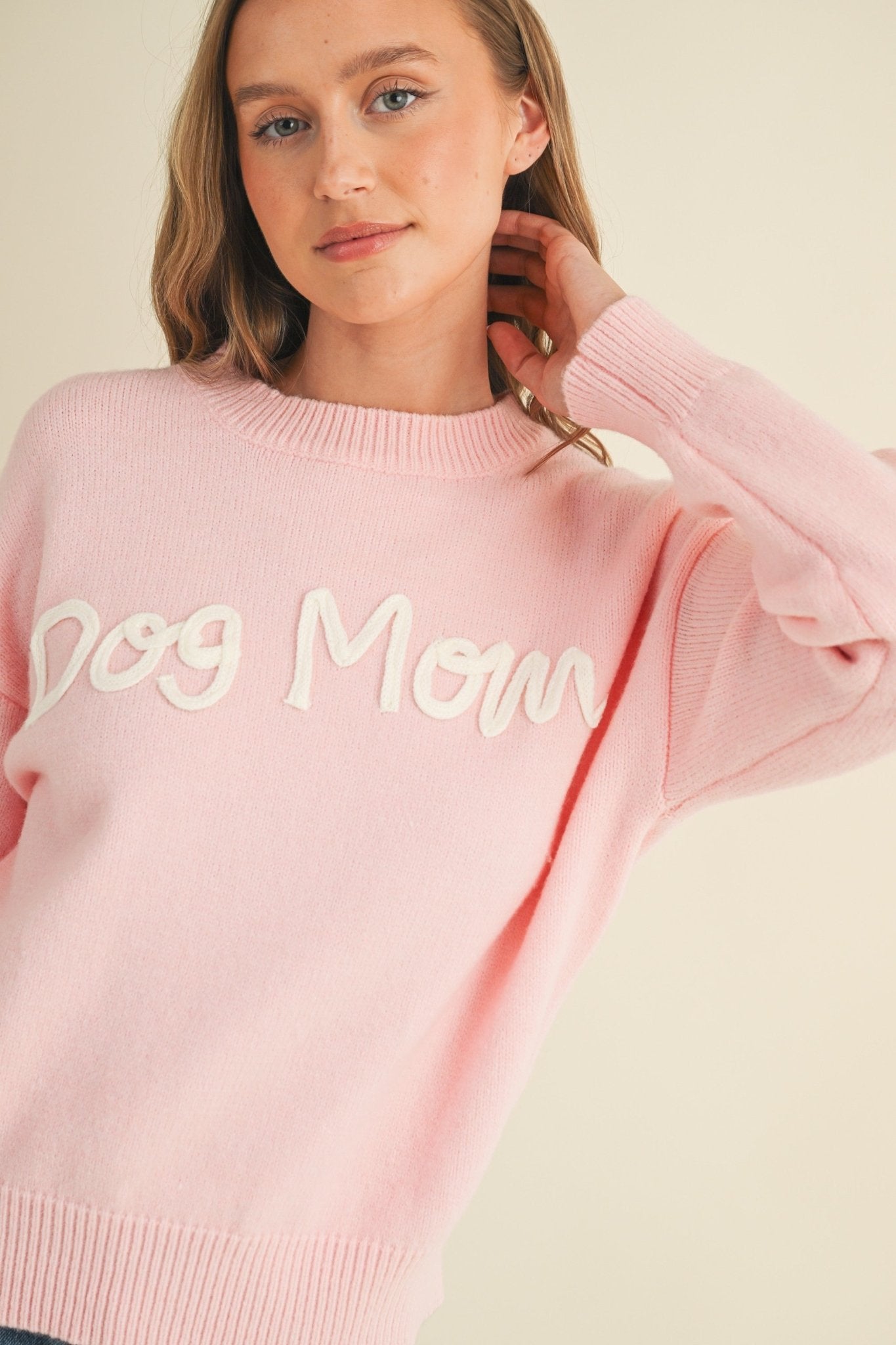 Dog Mom Stitched Sweater - Golden Hour BoutiqueSweater