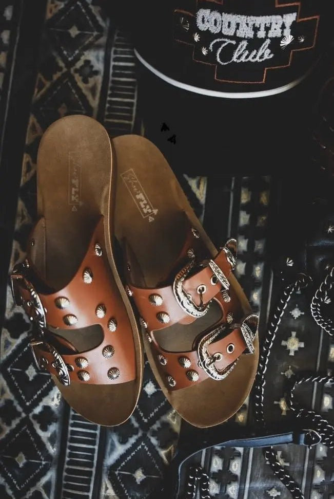 Double Buckle Down Sandals - Golden Hour BoutiqueSandals