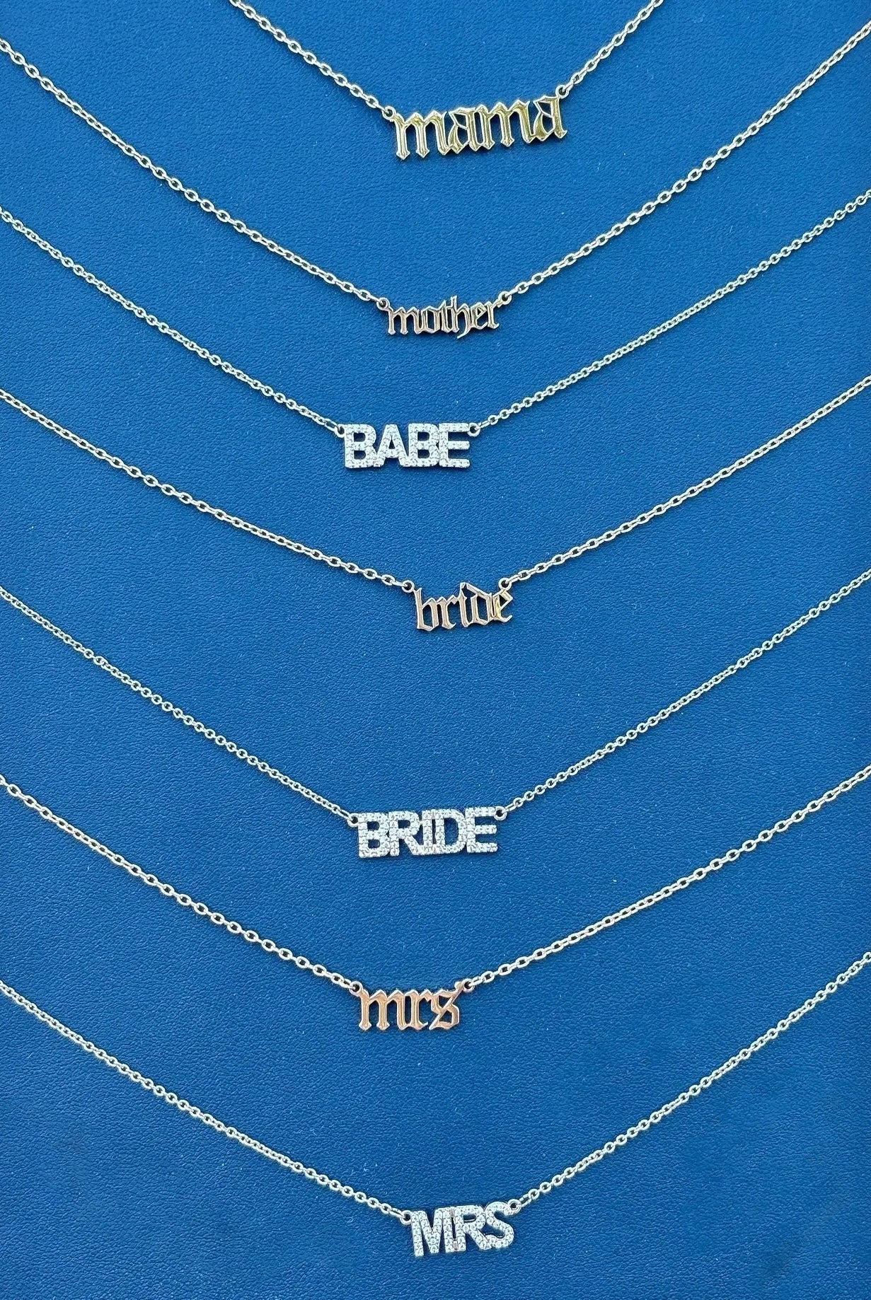 Gold Script Necklaces - Golden Hour BoutiqueNecklaces