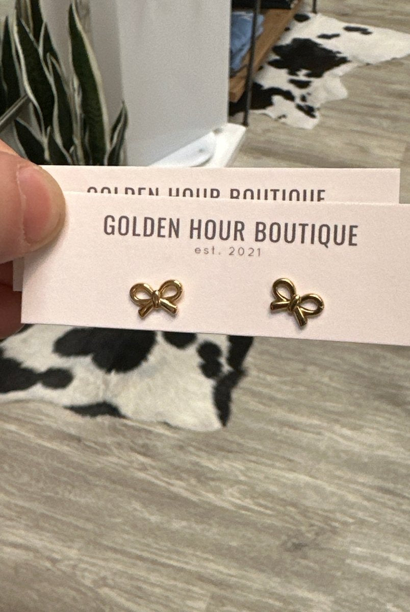 Graceful Bow Stud Earrings - Golden Hour BoutiqueEarrings