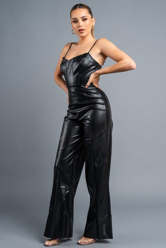 Hello Smokeshow Leather Jumpsuit - Golden Hour BoutiqueJumpsuits