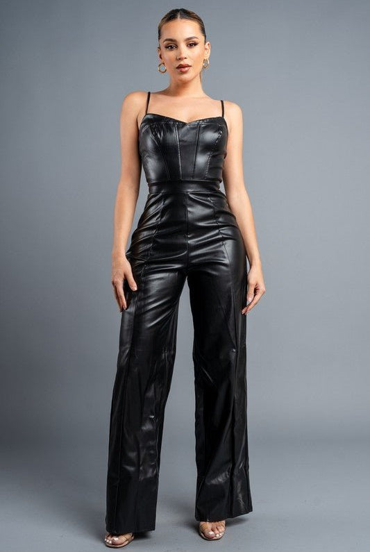 Hello Smokeshow Leather Jumpsuit - Golden Hour BoutiqueJumpsuits