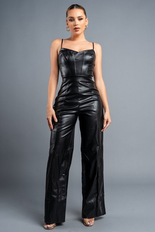 Hello Smokeshow Leather Jumpsuit - Golden Hour BoutiqueJumpsuits