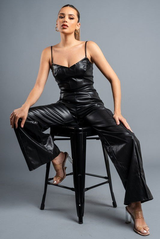 Hello Smokeshow Leather Jumpsuit - Golden Hour BoutiqueJumpsuits
